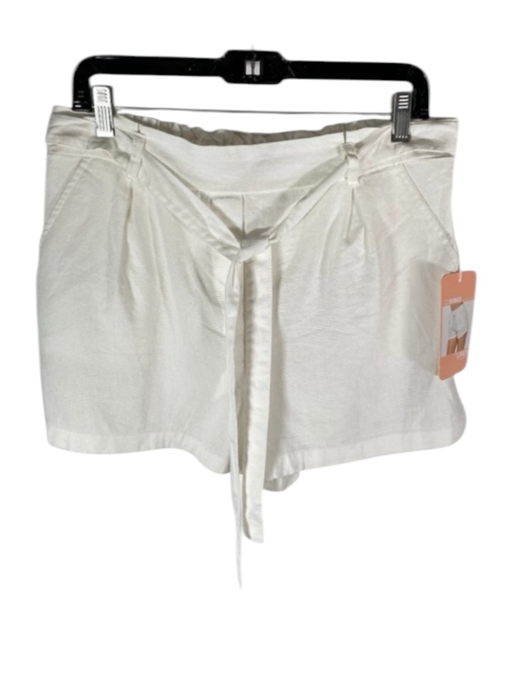 Ci Sono White Linen Shorts with Sash